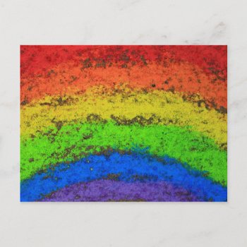 Roygbiv Grunge Rainbow  Sidewalk Chalk Postcard by RetroZone at Zazzle