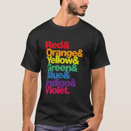 ROYGBIV Rainbow on Black Essential T_Shirt
