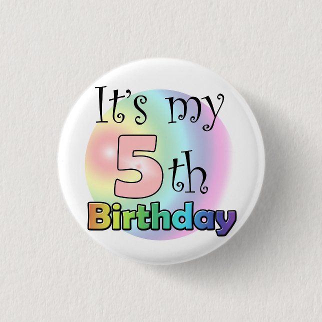 Roze It's my 5th Birthday Pinback Button (Front)