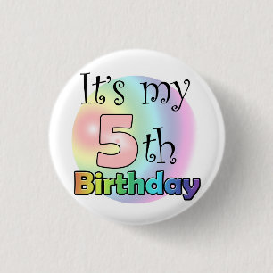 Roze It's my 5th Birthday Pinback Button