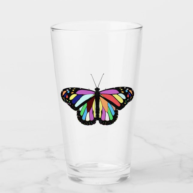 RP colorful butterfly Glass (Front)