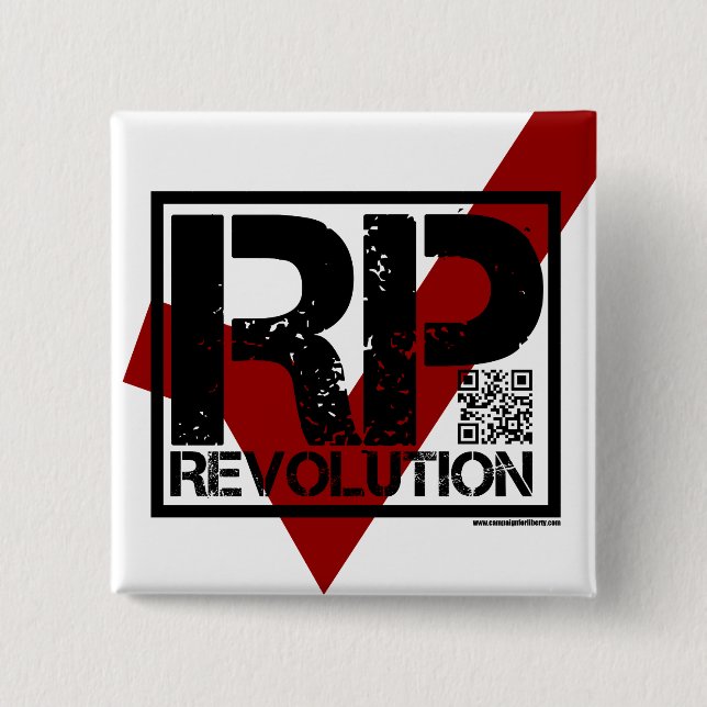 RP Revolution - Vote for Ron Paul Button (Front)