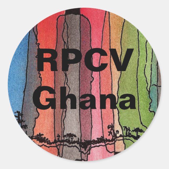 RPCV Ghana Round Sticker (Front)