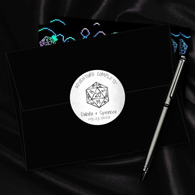 RPG Adventure Complete | Classic Tabletop Dice Classic Round Sticker (Creator Uploaded)