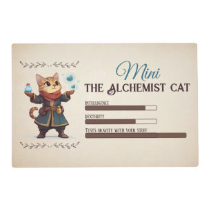 RPG Alchemist Cat pet mat for gamer cat lover