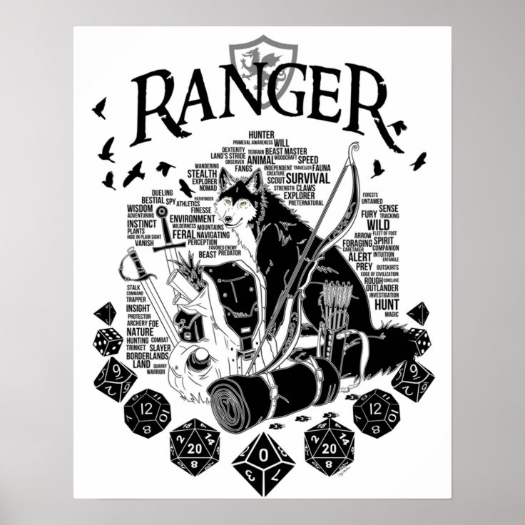 RPG Class Series Ranger Black Version Poster | Zazzle