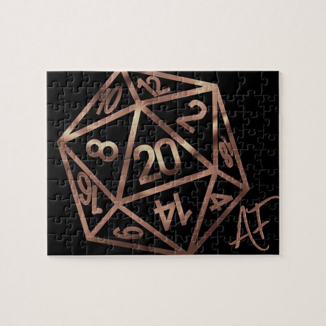 RPG Crit AF | Copper Fantasy Tabletop Gamer Dice Jigsaw Puzzle (Horizontal)