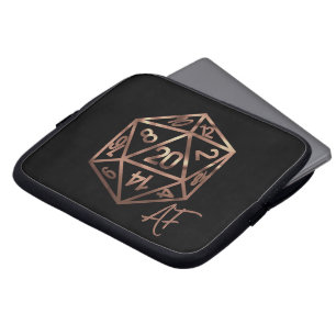 RPG Crit AF   Copper Fantasy Tabletop Gamer Dice Laptop Sleeve