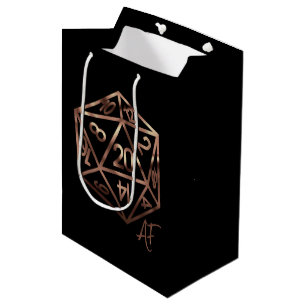 RPG Crit AF   Copper Fantasy Tabletop Gamer Dice Medium Gift Bag