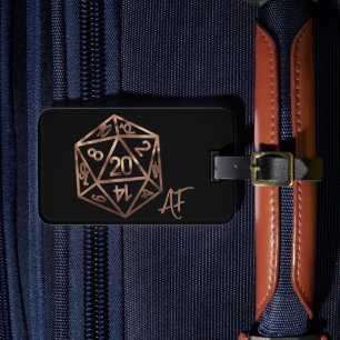 RPG Crit AF Copper Tabletop PnP Roleplayer Dice Luggage Tag