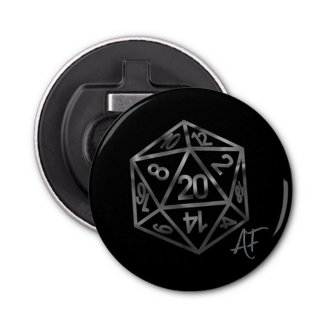 RPG Crit AF | Fantasy Tabletop Retro Gamer Dice Bottle Opener (Front)