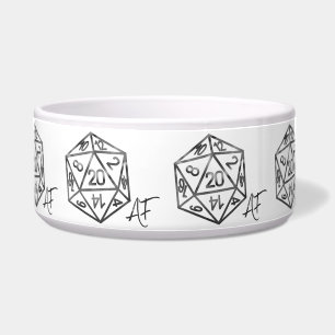 RPG Crit AF Fantasy Tabletop Retro Gamer Dice Bowl