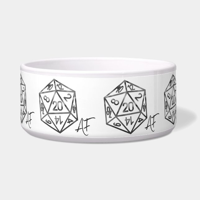 RPG Crit AF | Fantasy Tabletop Retro Gamer Dice Bowl (Front)