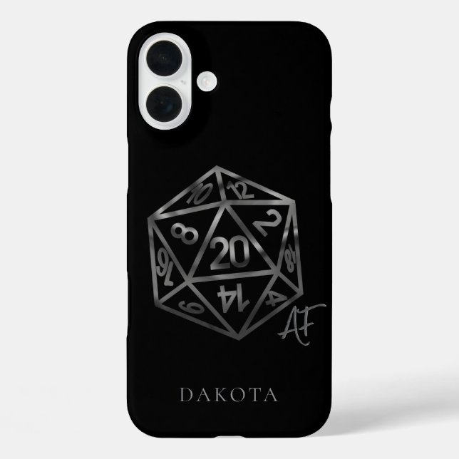 RPG Crit AF | Fantasy Tabletop Retro Gamer Dice Case-Mate iPhone Case (Back)