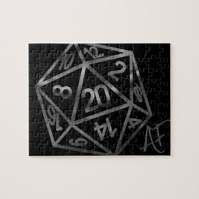 RPG Crit AF | Fantasy Tabletop Retro Gamer Dice Jigsaw Puzzle (Horizontal)