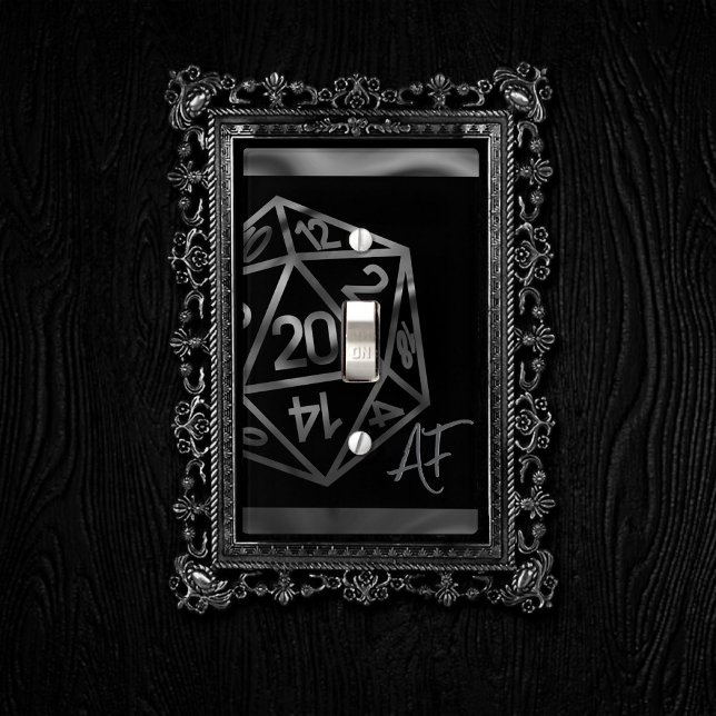 RPG Crit AF | Fantasy Tabletop Retro Gamer Dice Light Switch Cover (Creator Uploaded)
