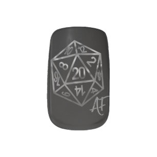RPG Crit AF Fantasy Tabletop Retro Gamer Dice Minx Nail Art