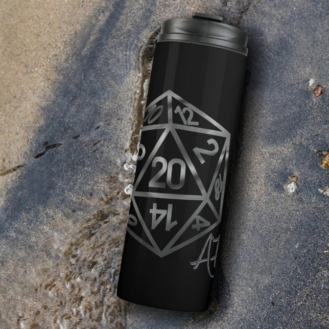 RPG Crit AF | Fantasy Tabletop Retro Gamer Dice Thermal Tumbler (Creator Uploaded)