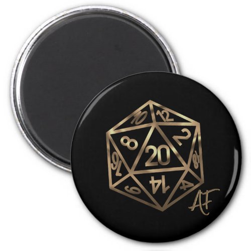 RPG Crit AF  Gold Fantasy Tabletop Gamer Dice Magnet