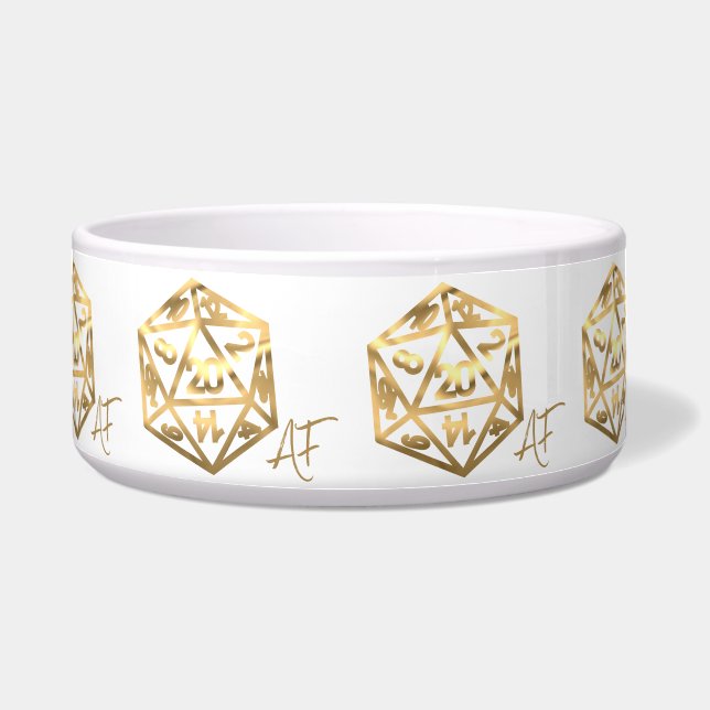 RPG Crit AF | Gold Fantasy Tabletop PnP Gamer Dice Bowl (Front)