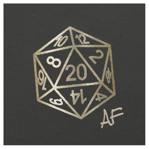 RPG Crit AF | Gold Fantasy Tabletop PnP Gamer Dice Fabric