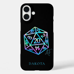 RPG Crit AF   Holo Fantasy Tabletop PnP Gamer Dice iPhone 16 Plus Case