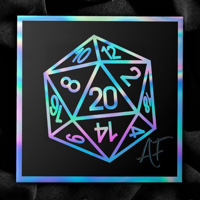 RPG Crit AF | Holo Fantasy Tabletop PnP Gamer Dice Ceramic Tile (Creator Uploaded)
