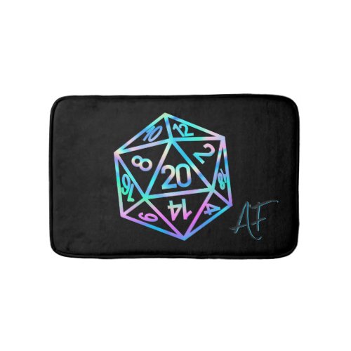 RPG Crit AF  Holo Retro PnP Tabletop Gamer Dice Bath Mat