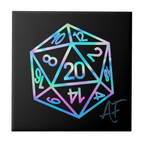 RPG Crit AF  Holo Retro PnP Tabletop Gamer Dice Ceramic Tile