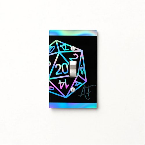 RPG Crit AF  Holo Retro PnP Tabletop Gamer Dice Light Switch Cover