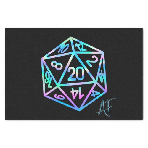 RPG Crit AF  Holo Retro PnP Tabletop Gamer Dice Tissue Paper