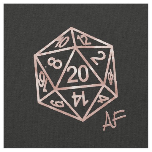 RPG Crit AF | Mauve Fantasy Tabletop Gamer Dice Fabric