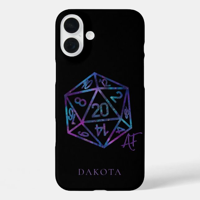 RPG Crit AF | Nebula Fantasy Tabletop Gamer Dice Case-Mate iPhone Case (Back)