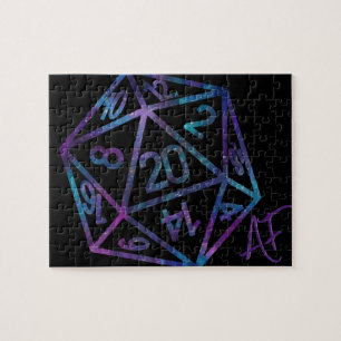 RPG Crit AF Nebula Fantasy Tabletop Gamer Dice Jigsaw Puzzle