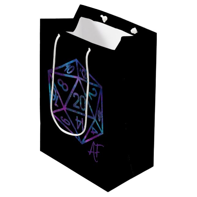 RPG Crit AF | Nebula Fantasy Tabletop Gamer Dice Medium Gift Bag (Front Angled)