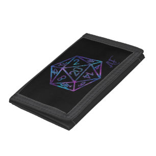 RPG Crit AF Nebula Fantasy Tabletop Gamer Dice Tri-fold Wallet