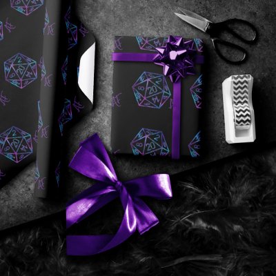 RPG Crit AF | Nebula Fantasy Tabletop Gamer Dice Wrapping Paper