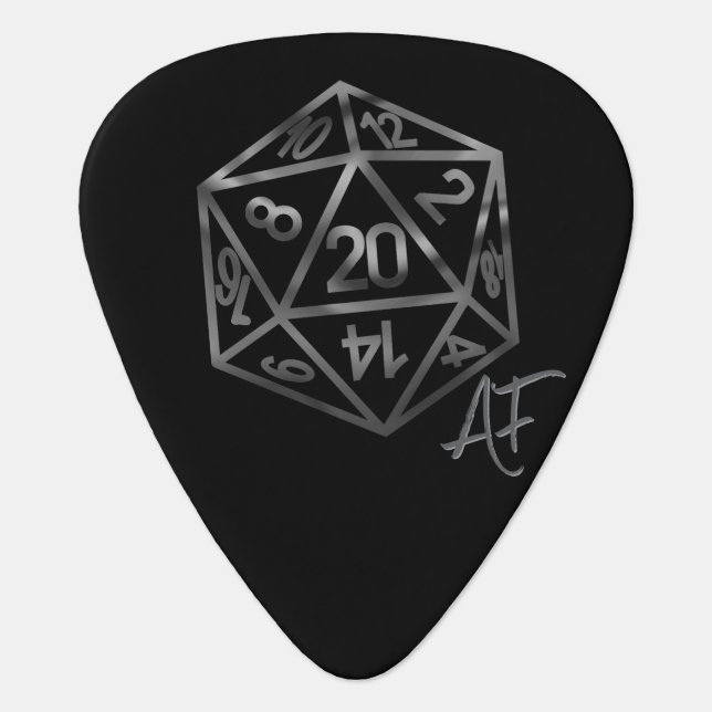 RPG Crit AF | Old School Tabletop Roleplayer Dice Guitar Pick (Front)