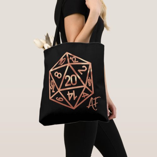 RPG Crit AF  Orange Tabletop Roleplayer Dice Tote Bag