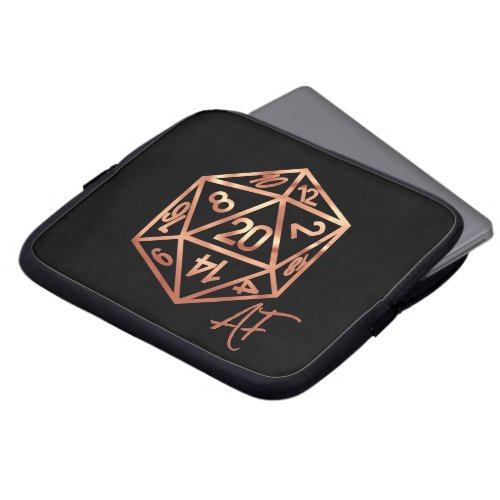 RPG Crit AF  Rosegold Tabletop Roleplayer Dice Laptop Sleeve