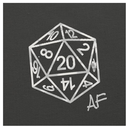 RPG Crit AF  Silver Fantasy Tabletop Gamer Dice Fabric