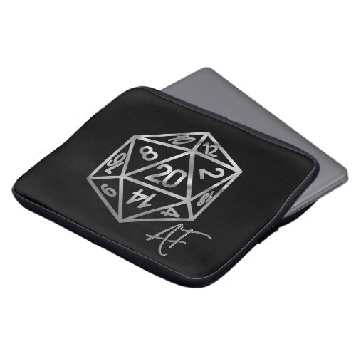 RPG Crit AF  Silver PnP Tabletop Roleplayer Dice Laptop Sleeve