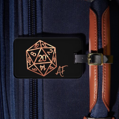 RPG Crit AF  Teal Fantasy PnP Tabletop Gamer Dice Luggage Tag