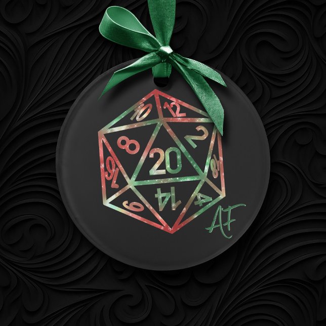 RPG Crit AF | XMAS Fantasy Tabletop Gamer Dice Ornament (Creator Uploaded)