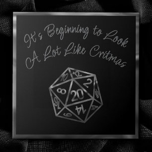 RPG Critmas Fantasy Tabletop Retro Gamer Dice Ceramic Tile