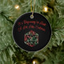 RPG Critmas Holiday | Red and Green Christmas Dice Ceramic Ornament