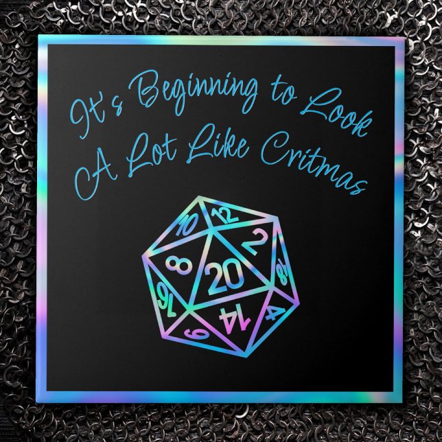 RPG Critmas | Holo Fantasy Tabletop Gamer Dice Ceramic Tile (Creator Uploaded)