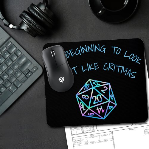 RPG Critmas  Holo Retro PnP Tabletop Gamer Dice Mouse Pad