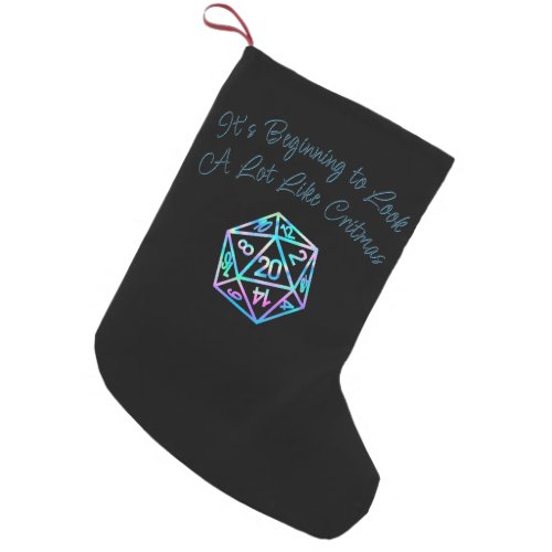 RPG Critmas  Holo Retro PnP Tabletop Gamer Dice Small Christmas Stocking