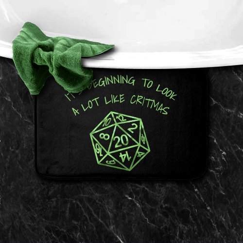 RPG Critmas  Lime Fantasy Tabletop Gamer Dice Bath Mat